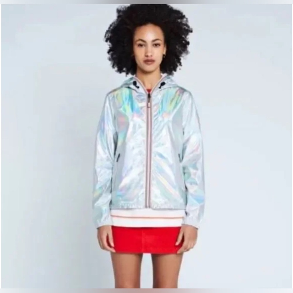 Hunter Nebula Original Hooded Rain Jacket Iridescent Rainbow - Picture 1 of 9